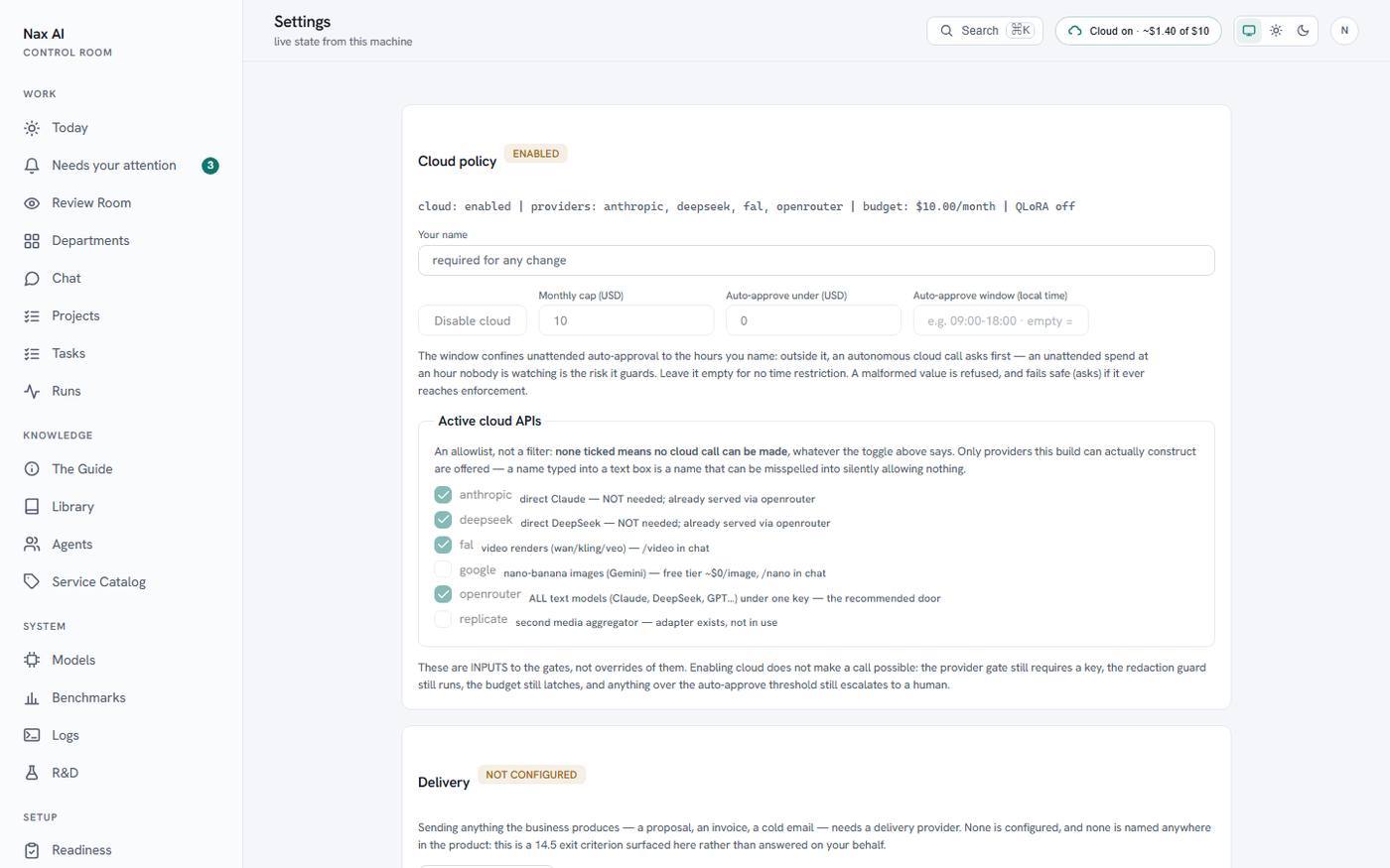 Nax AI: The cloud policy