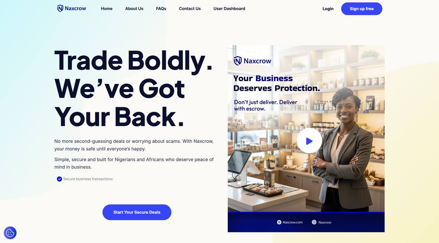 Naxcrow: Trade boldly. Escrow positioned for everyday traders across African markets.